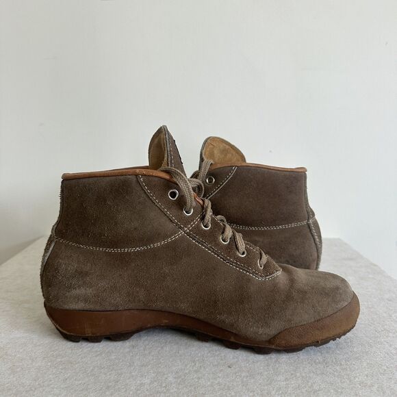 Vintage Vasque Men's Hiking Boots 7.5 Tan Brown Leather Suede Lace Ankle Italy - Picture 6 of 9